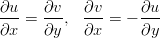 &part;u-   &part;v-   &part;v-     &part;u-
&part;x  = &part;y ,  &part;x =  &minus; &part;y
